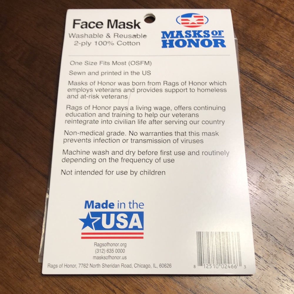 Masks of Honor Face Mask - Picture 7 of 8